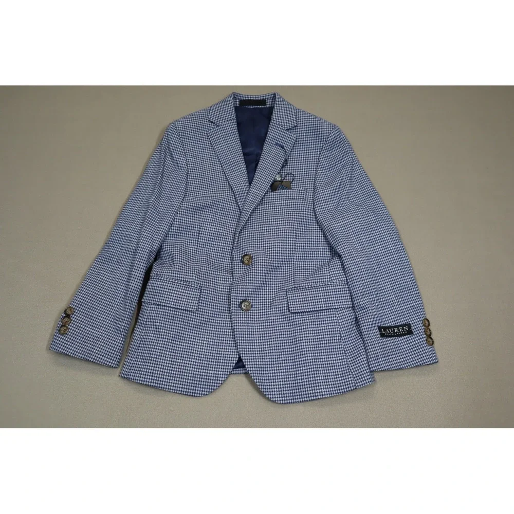Lauren Ralph Lauren Big Boys Mini Check‎ Classic Sport Suit Jacket Size 8R